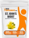 BulkSupplements.com St. John's Wort Extract - St. Johns Wort Supplement, Herbal Supplement for Mood - Vegan & Gluten Free, 600mg per Serving, 500g (1.1 lbs) (Pack of 1)