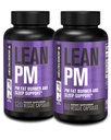 Jacked Factory Lean PM Night Time Fat Burner, Supplément d'aide au sommeil, & Suppresseur de l'appétit pour les hommes et les femmes - 180 pilules de perte de poids sans stimulant