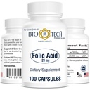 Bio-Tech Pharmacal Folic Acid (20 mg, 100 telling)