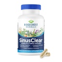 RidgeCrest Herbals SinusClear, formule complète pour la santé des sinus et des nasaux avec la feuille de Mullein, le bromelain, la vitamine C et le zinc, pour un soutien respiratoire, immunitaire et mucus sain, (60 capsules de légumes, 30 portions)