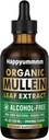 Gouttes de Mullein pour le nettoyage des poumons, Teinture d'extrait de feuille de Mullein vegan avec la chlorophylle, Immune de soutien, Respiratoire - 4 fl oz (120 ml)
