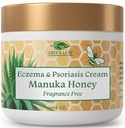 Green Leaf Naturals Manuka Honey Eczeam Cream Moisturizing Lotion Fragrance Free for Psoriasis Relief - Itchy, Dry Skin Ointment - Skin Soothing Moisturizer - Body & Face Cream - Kids & Adults 4oz