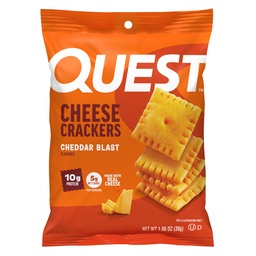 Quest Nutrition Cheese Crackers, Cheddar Blast, 10g Proteïne, 5g Net Carbs, 1g Suiker, Gemaakt met echte kaas, 12 Packs (1.06 oz zakken)
