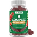 B Gommies complexes avec vitamine C – Grande dégustation 1 jour de soutien énergétique et système nerveux pour les adultes – Gommies complexes de vitamine B non-OGM végan, casher avec B12, B6, Niacine et acide folique – 70 Compte
