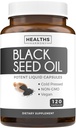 Black Seed Oil - 120 Softgel Capsules Skin Health (Non-GMO & Vegan) Cold-Pressed Nigella Sativa Producing Pure Black Cumin Seed Oil with Vitamine E - 500mg Elke, 1000mg Per 2 Capsule Serving