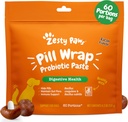 Zesty Paws Pill Wrap Probiotic Paste for Dogs - Immune & Digestive System Support - Bacon Flavor - with DE111 Bacillus subtilis - Pockets Any Pill, Tablet & Capsule for Your Dog - 4.2oz - 60 Portions