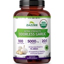 Zazzee USDA extrait organique sans odorat 20:1, 5000 mg de force, 100 capsules végétaliennes, 3 mois d'approvisionnement, normalisé, extrait concentré 20X, 100% végétarien, tout naturel, non-OGM, fabriqué aux États-Unis