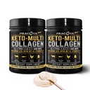 Keto Multi Collageen Peptides 16,2 oz, Pack of 2 - Bone Broth Protein Powder, 5 Types Hydrolyzed Collageen, MCT Oil, Unflavored Protein Powder for Joint, Skin, Hair & Gut Health