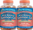 Pure Alaska Omega-3 Wild Alaska Salmon Oil 1000mg Softgels 2 Packs (210-Count Each)