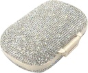 Bling Diamond Pill Organizer met 8 Compartiments,Daily Travel Portable Pill Case Double Sided Rhinestone Pill Box voor Vitamine / Cod Lever Olie Geneeskunde Kit (Zilver)