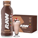 RAW Secouer les protéines prêtes à boire, Chocolat - boissons protéiques de RDT avec l'isolat de protéines de lactosérum pour post-entraînement - Zéro-sucre et sans gluten boisson de remplacement et petit déjeuner Shake, 12 Fl Oz