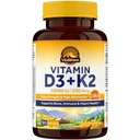 Vitalitown Vitamine D3 K2 Supplément, Vitamine D3 10000 UI Vitamine K2 (MK7) 200 mcg, 90 Softgels, Non-OGM, Pas de gluten et de soja, pour les os, les dents, l'Immune et la santé cardiaque