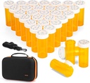 32 PCS Empty Pill Bottles with Carrying Case for Prescription Medication, 8DR Plastic Prescription Bottle with Child Proof Caps, Push Down and Turn, Prescription Vial, Medicine Container