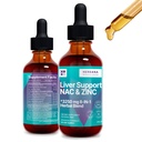 Leverondersteuning & NAC, zink - 2 fl oz Liquid Drops with Milk Thistle, Dandelion Root, Chicory, Kurkuma, Beet Root, Chanca Piedra - Leverreiniging & Detox Supplement