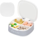 Naturetouch Pill Organizer, 4 keer per dag Portable Pill Box, Food Grade Daily Pill Case voor vrouwen en mannen die vitamine, medicijnen, supplementen, wit