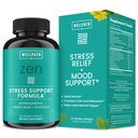 WellPath Zen Stress Relief Supplement + Support de l'humeur : calme, stress et énergie Support de l'ashwagandha Racine, Rhodiola Rosea, L-Theanine, Lemon Baume, 60 Ct