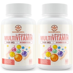 Liposomale Multivitamine voor vrouwen 50+ - Vrouwen Dagelijks Multivitamine met 32 Ingrediënten, CoQ10, Vitaminen C, B, D, E voor Cardiovasculaire & Bone Health Support - Iron-Free (120 Capsules)