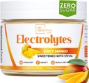My Adventure to Fit Zero Sugar - Mango Electrolytes Powder - Cafeïnevrije energie met alle natuurlijke ingrediënten - Vegan, Keto & Paleo - Suikervrije Elektrolyten Hydration Drink Mix - 37 porties