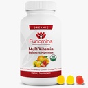 Biologische Gummy MultiVitaminen, Blend van 11 essentiële voedingsstoffen, voor kinderen en volwassenen, Veganist, 60 Telling; Assorted Aardbei, citroen, sinaasappelsmaak