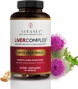 VITASEI Liver Cleanse Detox & Repair, Liver Complex W/Milk Thistle Extract, Garcinia, Curcumin C3, Ondersteuning Kruidendieetsupplement, Detox Formul voor vrouwen en mannen, 60 Capsules