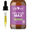 Wild Acre Milk Thistle voor honden - Max Strength Lever Ondersteuning, Reiniging & Detox - Natuurlijke Bacon Smaak - Gewoon toevoegen aan voedsel - Picky Pup goedgekeurd, 2 oz (60ml)