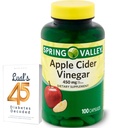 Apple Cider Vinegar 450mg. Spring Valley Apple Cider Vinegar Capsules 450 mg 100 Telling, Non-GMO, Glutenvrije Supplement bundel met Luall's 45 Diabetes Decoded