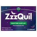 ZzzQuil, aide au sommeil de nuit LiquiCaps, 25 mg de Diphenhydramine HCl, marque d'aide au sommeil no 1, forme non-habitante, asleep d'automne rapide, 12 nombre