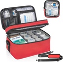 2 Lagen Medicine Storage Organizer Bag met Portable Pouch, Pill Bottle Organizer Case voor pillen, Vitamine, Visolie, Vergrendelbare Medicine Opslag Bag voor thuis en reizen