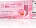 Collageen Drink 6000mg Marine Collageen Peptiden, Liquid Collageen Shots voor vrouwen met Hyaluronzuur, Vitamine C, Collageen Supplementen Ondersteuning Huid, Haar & Nagel, 0,85 Fl.Oz x 30 Flessen, Apple Flavor