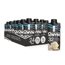 OWYN Pro Elite Vegan Plant-Based High Protein Shake, Vanilla, 24-Pack, 32g Plant Protein, Prebiotica, Superfoods Greens for Workout and Recovery, 0g Net Carbs, Zero Sugar, Keto (24 Pack)