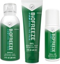 Biofreeze Pain Relief Roll-On 2.5 FL OZ, Gel 3 FL OZ, En Spray 3 FL OZ Variety Pack Topical Pain Reliever Voor spieren en gewrichten van artritis, rugpijn, strepen, blauwe plekken, verstuikingen (Package May Vary)