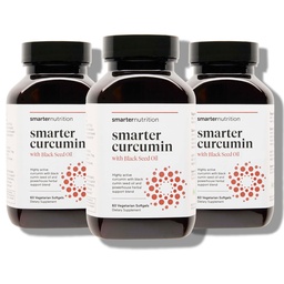 Slimmere voeding Curcumine Softgels - Vegan High Absorptie 400 mg Curcumine Supplement Gestandaardiseerd tot 95% Tetrahydrocurcuminoïden + Black Seed Oil & Gember voor Gezamenlijke & Immune Health - 180 Ct