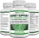 Supplément de soutien au rein, Détox nettoyant et formule de réparation pour la santé du rein et la restauration, 705mg Pills avec 21 herbes - Cranberry Astragalus & Juniper pour la santé du bladder et du trac urinaire, 60 capsules