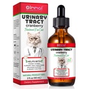 Tract urinaire pour chats, gouttes naturelles de traitement de l'infection par le tract urinaire de chat - Supports Bladder, Pierre de rein, Chien UTI, Supplément de support de rein de canneberge, Arôme de poulet - 60 ml / 2,02oz