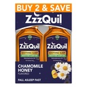 ZzzQuil vloeibare slaaphulp, kalmerende slaap, difenhydramine 50mg HCl, kamille honing smaak, nacht slaaphulp vloeistof, slaapmiddelen voor volwassenen, 2 Pack, 24 FL OZ