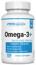 PEScience Omega-3+, 440mg EPA et 240mg DHA supplément huile de poisson, facile à avaler softgel de petite taille, sans goût, 60 portions