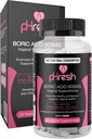 pHresh Boric Acid Suctionitories for Women, Suppositions for Odor Use, Natural Vrouwelijke Care Ondersteunt Vaginale Gezondheid en bevordert een gezonde pH-balans - Made in USA