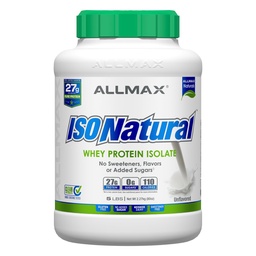 ALLMAXISONATURAL Wei eiwitisolaat, ongearomatiseerd - 5 lb - 27 Gram eiwit per scoop - Zero Fat & Sugar - 99% Lactosevrij - met prebiotica - Geen kunstmatige smaken - ongeveer 78 porties