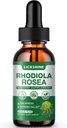 1 Pack 2000MG Rhodiola Rosea Tinctuur - Biologische Natuurlijke Rhodiola Rosea Extract Liquid Drops Supplement voor Stress, Mood, Energie en Hersenondersteuning - Betere Absorptie, Suikervrij 2 Fl Oz