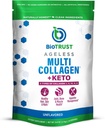 BioTrust Multi Collageen Protein Powder + Keto MCT Oil 5 Types (I, II, III, V, X) & 100% Caprylzuur C8 - Ondersteuning Verhoogde Ketonen, Metabolisme, gewrichten en schoonheid Alle in 1 Collageen Poeder (Unflavored)
