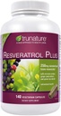 Trunature Resveratrol Plus Gestandaardiseerde Trans-Resveratrol 250 Milligram, 140 Vegetarische Capsules