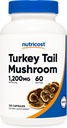Nutricost Turkije staart Paddestoelen Capsules 1200mg, 60 porties (120 Capsules) - Glutenvrij, niet-GMO, en Vegetarisch vriendelijk