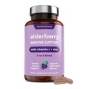 Vitamine Bounty Vlierbessen Biologische Vlierbessen Capsules voor Volwassenen - Vitamine C en Zink Supplement, & Echinacea, Immuun Systeem Ondersteuning, Geavanceerde 5-in-1 Blend, Non-GMO - 60 Capsules
