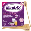 MiraLAX Voorzichtige constipatie Relief Laxative Powder, Stool Softener met PEG 3350, Geen harde bijwerkingen, Single Dose Mix-In Pax met Mixing Stirlers, Travel Pack, 10 doses