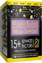 Actif Women's Bladder Mega Support met 15+ Factoren, Non-GMO, voor Bladder Control en Complete Bladder Support, Made in USA, 120 Tellen
