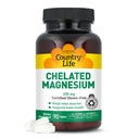Country Life, Chelated Magnesium 250mg, Supports Bone and Immune Health, Daily Supplement, 90 ct