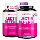 GOBIOTIX Lectin Defense - Lectin Blocker Supplement voor Leaky Gut met MSM en spijsverteringsenzymen - Aids in Intestinal Health for Women and Men - Non-GMO + Glutenvrij - 60 Capsules (2)
