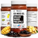 Biolore Wildcrafted Sea Moss Gel met Shilajit - Mango Ananas 16 oz - Flavored Sea Moss Gel met essentiële vitaminen & Trace Minerals - Vegan Superfood - Made in USA, Glutenvrije, Geen toegevoegde suiker