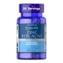 Puritan's Pride Zink voor Acne huidformule met vitamine C, B-6, A en E voor mannen en vrouwen, Dieetsupplement voor heldere gezonde huid, immuunsysteem, celdeling en groeiondersteuning, 100 tabletten