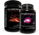 Intelligent Labs 2-in-1 Bundle of MagEnhance Supplement (High Absorptie chelated Magnesium Complex) en Collageen Peptides Powder (Unflavored Organic Hydrolyzed Type 1 & 3 Collageen Proteïne Powder)